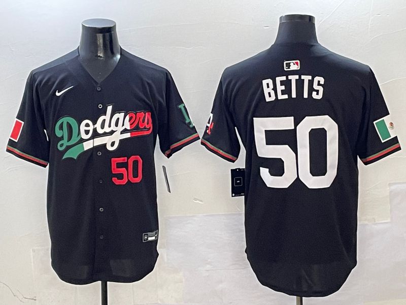 Men Los Angeles Dodgers #50 Betts Black Mexico Nike 2025 MLB Jersey style 2->los angeles dodgers->MLB Jersey